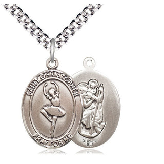 Sterling Silver Saint Christopher Dance Medal Catholic Jewelry