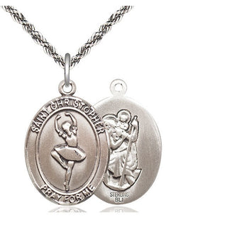 Sterling Silver Saint Christopher Dance Medal Catholic Jewelry