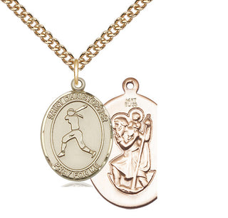 14kt Gold Saint Christopher Softball Medal