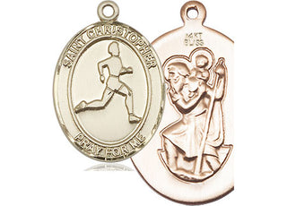 14kt Gold Saint Christopher Track&Field Medal