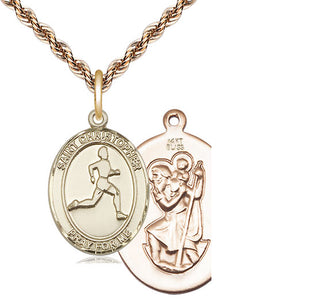 14kt Gold Saint Christopher Track&Field Medal