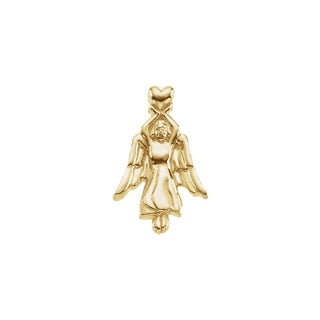 14K Yellow Angel with Heart Lapel Pin