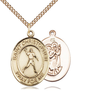 14kt Gold Saint Christopher Football Medal