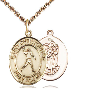 14kt Gold Saint Christopher Football Medal