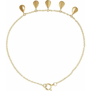 14K Yellow Geometric 5-Station 7" Bracelet