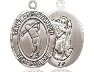 Pewter Saint Christopher Golf Medal