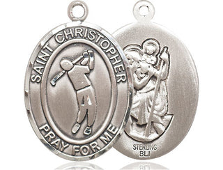 Sterling Silver Saint Christopher Golf Medal Catholic Jewelry