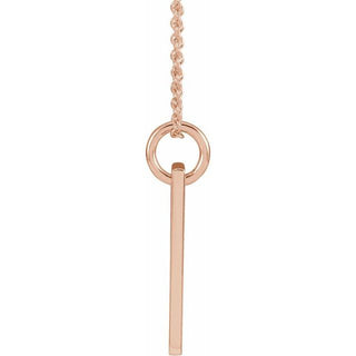 14K Rose Natural Citrine Cross Bar 16-18" Necklace