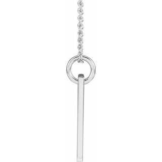 Sterling Silver .03 CT Natural Diamond Cross Bar 16-18" Necklace