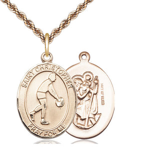 14kt Gold Filled Saint Christopher Basketball Medal Catholic Jewelry