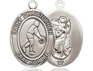 Pewter Saint Christopher Basketball Medal