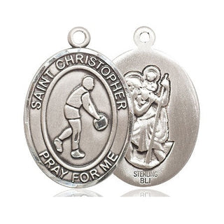 Sterling Silver Saint Christopher Basketball Medal Catholic Jewelry