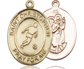 14kt Gold Saint Christopher Soccer Medal