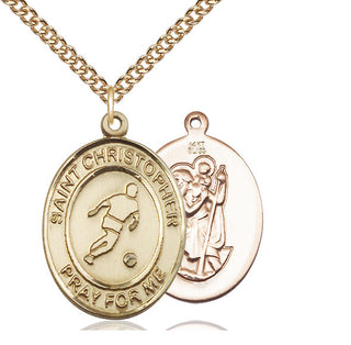 14kt Gold Saint Christopher Soccer Medal
