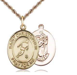 14kt Gold Saint Christopher Soccer Medal