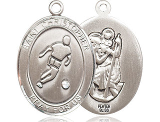 Pewter Saint Christopher Soccer Medal