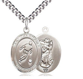 Pewter Saint Christopher Soccer Medal Catholic Jewelry
