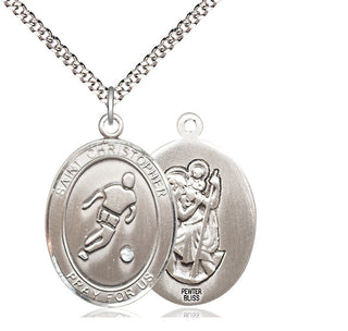 Pewter Saint Christopher Soccer Medal Catholic Jewelry