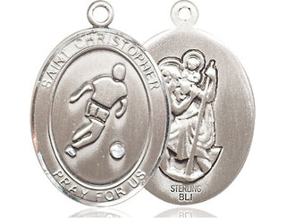 Sterling Silver Saint Christopher Soccer Medal Catholic Jewelry