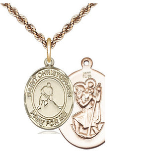 14kt Gold Saint Christopher Ice Hockey Medal