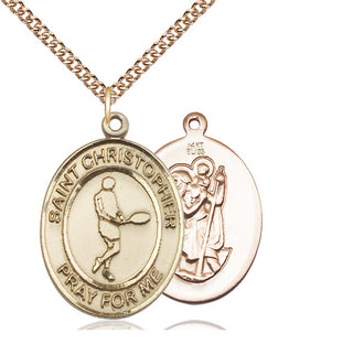 14kt Gold Saint Christopher Tennis Medal