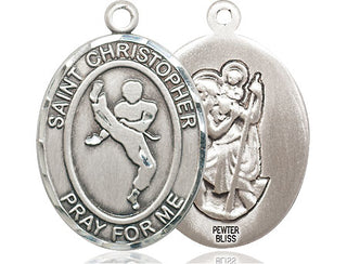 Pewter Saint Christopher Martial Arts Medal