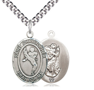 Pewter Saint Christopher Martial Arts Medal Catholic Jewelry