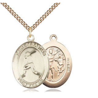 14kt Gold Saint Sebastian Baseball Medal