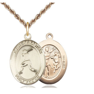 14kt Gold Saint Sebastian Baseball Medal