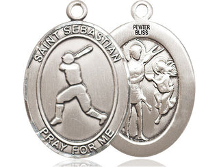 Pewter Saint Sebastian Baseball Medal