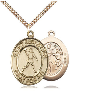 14kt Gold Saint Sebastian Football Medal