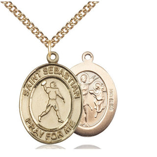 14kt Gold Saint Sebastian Football Medal