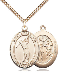 14kt Gold Filled Saint Sebastian Golf Medal Catholic Jewelry