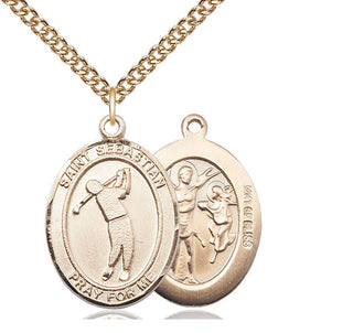 14kt Gold Filled Saint Sebastian Golf Medal Catholic Jewelry