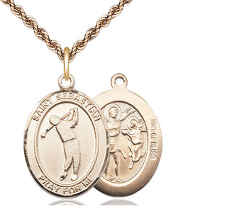 14kt Gold Filled Saint Sebastian Golf Medal Catholic Jewelry