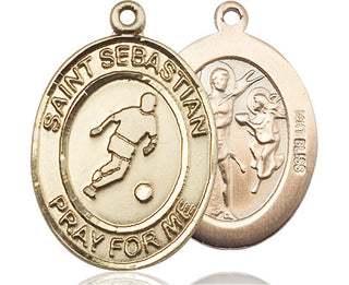 14kt Gold Saint Sebastian Soccer Medal