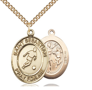 14kt Gold Saint Sebastian Soccer Medal