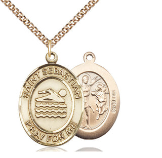 14kt Gold Saint Sebastian Swimming Medal