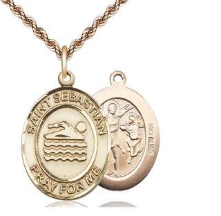 14kt Gold Saint Sebastian Swimming Medal