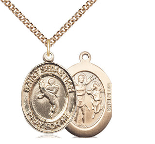 14kt Gold Filled Saint Sebastian Martial Arts Medal Catholic Jewelry