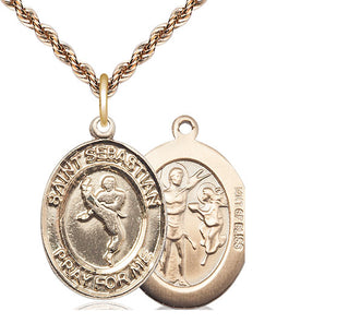 14kt Gold Filled Saint Sebastian Martial Arts Medal Catholic Jewelry