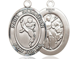 Sterling Silver Saint Sebastian Martial Arts Medal Catholic Jewelry