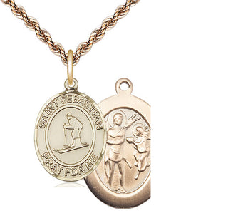 14kt Gold Saint Sebastian Skiing Medal