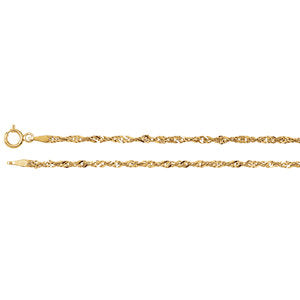 16-inch Singapore Chain with Spring Ring - 14K Yellow Gold