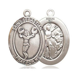Sterling Silver Saint Sebastian Cheerleading Medal Catholic Jewelry