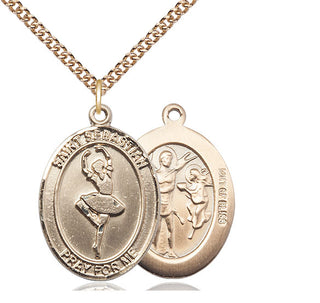 14kt Gold Filled Saint Sebastian Dance Medal Catholic Jewelry