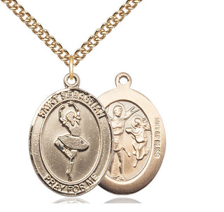 14kt Gold Filled Saint Sebastian Dance Medal Catholic Jewelry
