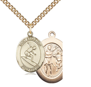 14kt Gold Saint Sebastian Surfing Medal