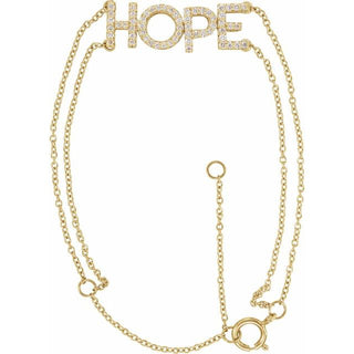 14K Yellow 1/4 CTW Natural Diamond Hope 5-7" Bracelet