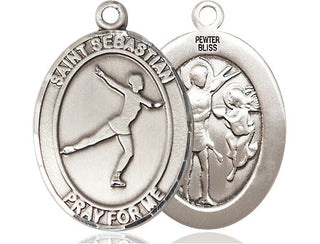Pewter Saint Sebastian Figure Skating Medal